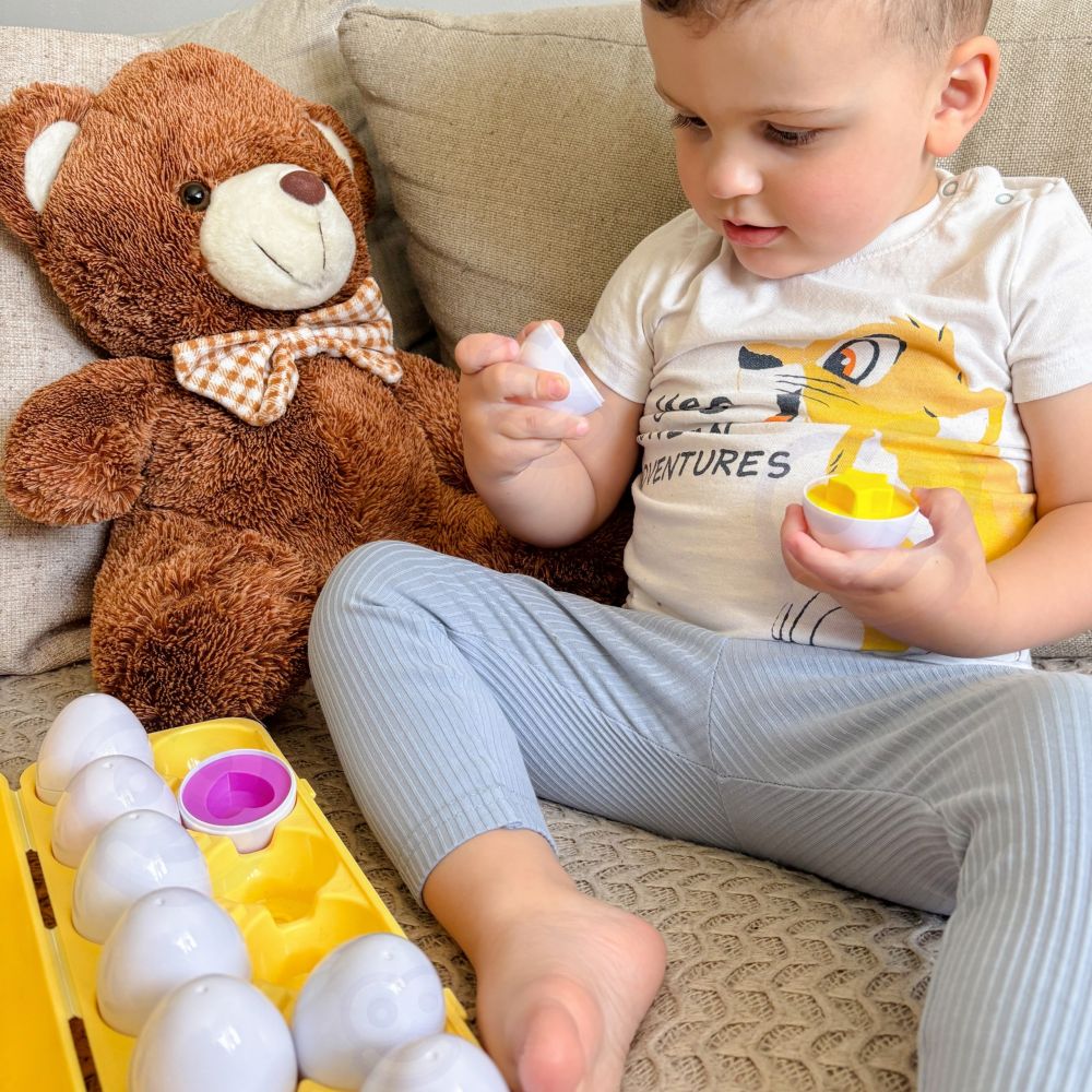 Kiaušinių dėlionė WOOPIE Montessori – suderink formas ir spalvas-Žaislai, Dėlionės, Šventės, Velykos, Dėlionės patiems mažiausie