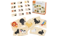 VIGA Wooden Puzzle Set Animal Match Shadow Puzzle