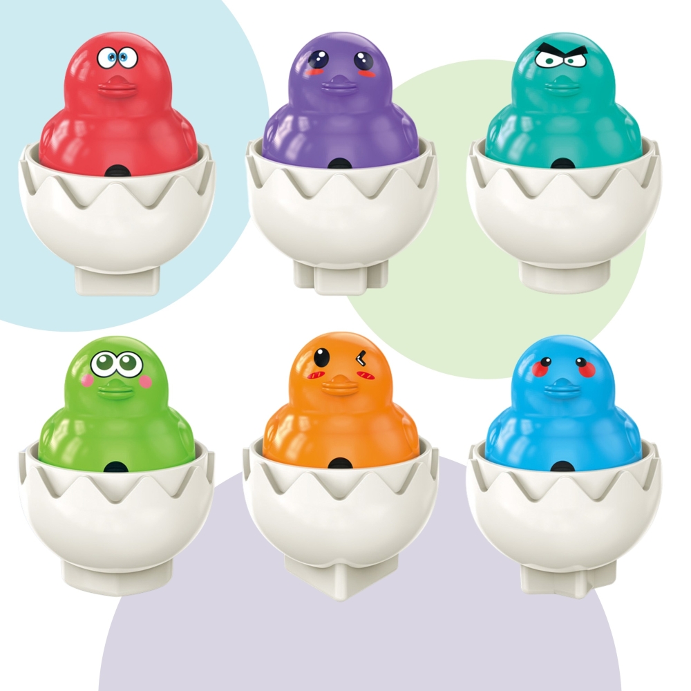 Dėlionė linksmi viščiukai kiaušiniai WOOPIE Montessori Match Shapes 6vnt