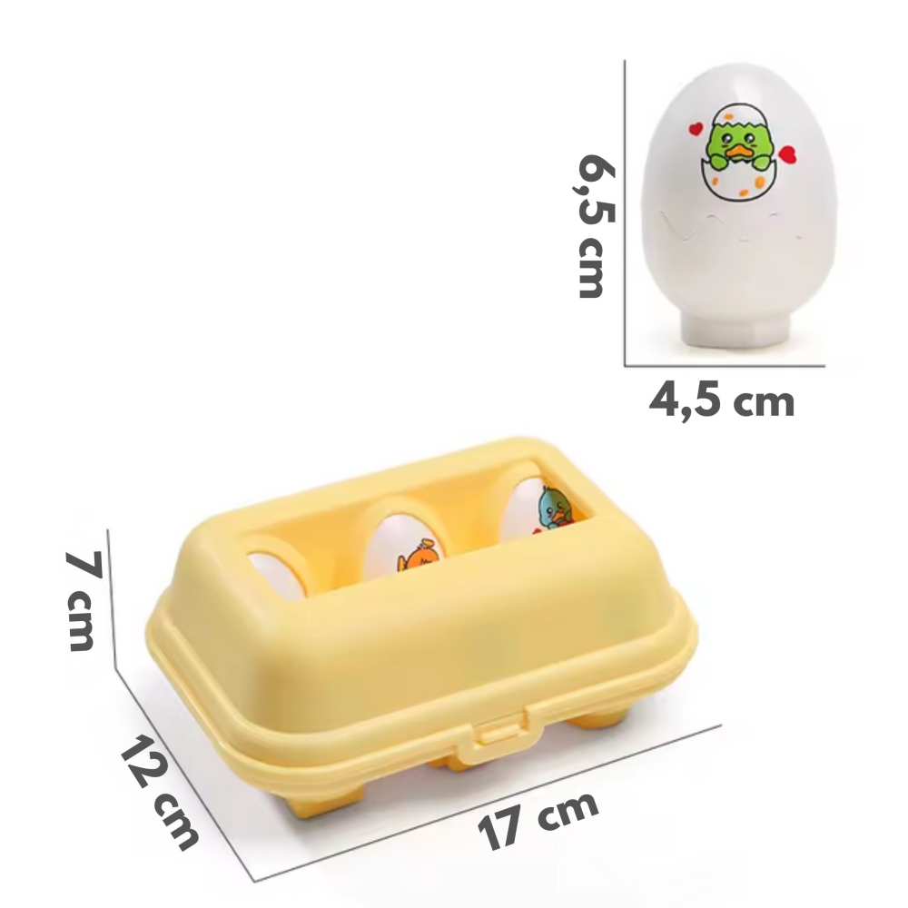 Dėlionė linksmi viščiukai kiaušiniai WOOPIE Montessori Match Shapes 6vnt