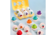 Dėlionė linksmi viščiukai kiaušiniai WOOPIE Montessori Match Shapes 6vnt