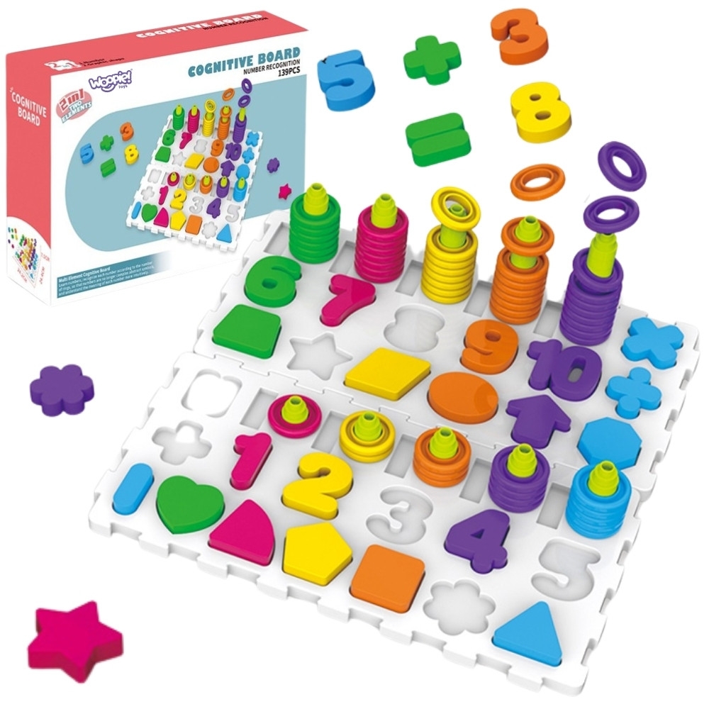 Mokomoji dėlionė "Brain Training" raidės ir skaičiai WOOPIE Montessori 139 el.