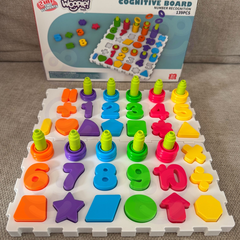 Mokomoji dėlionė "Brain Training" raidės ir skaičiai WOOPIE Montessori 139 el.