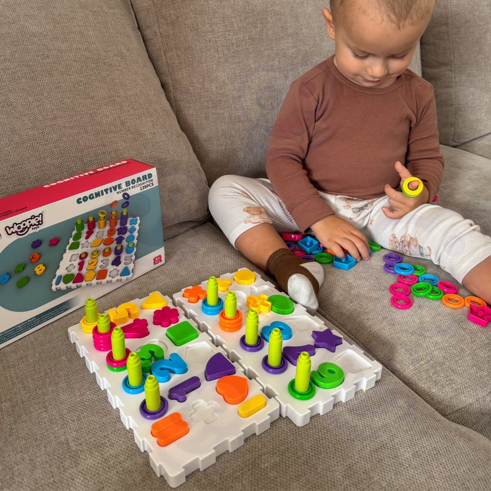 Mokomoji dėlionė "Brain Training" raidės ir skaičiai WOOPIE Montessori 139 el.