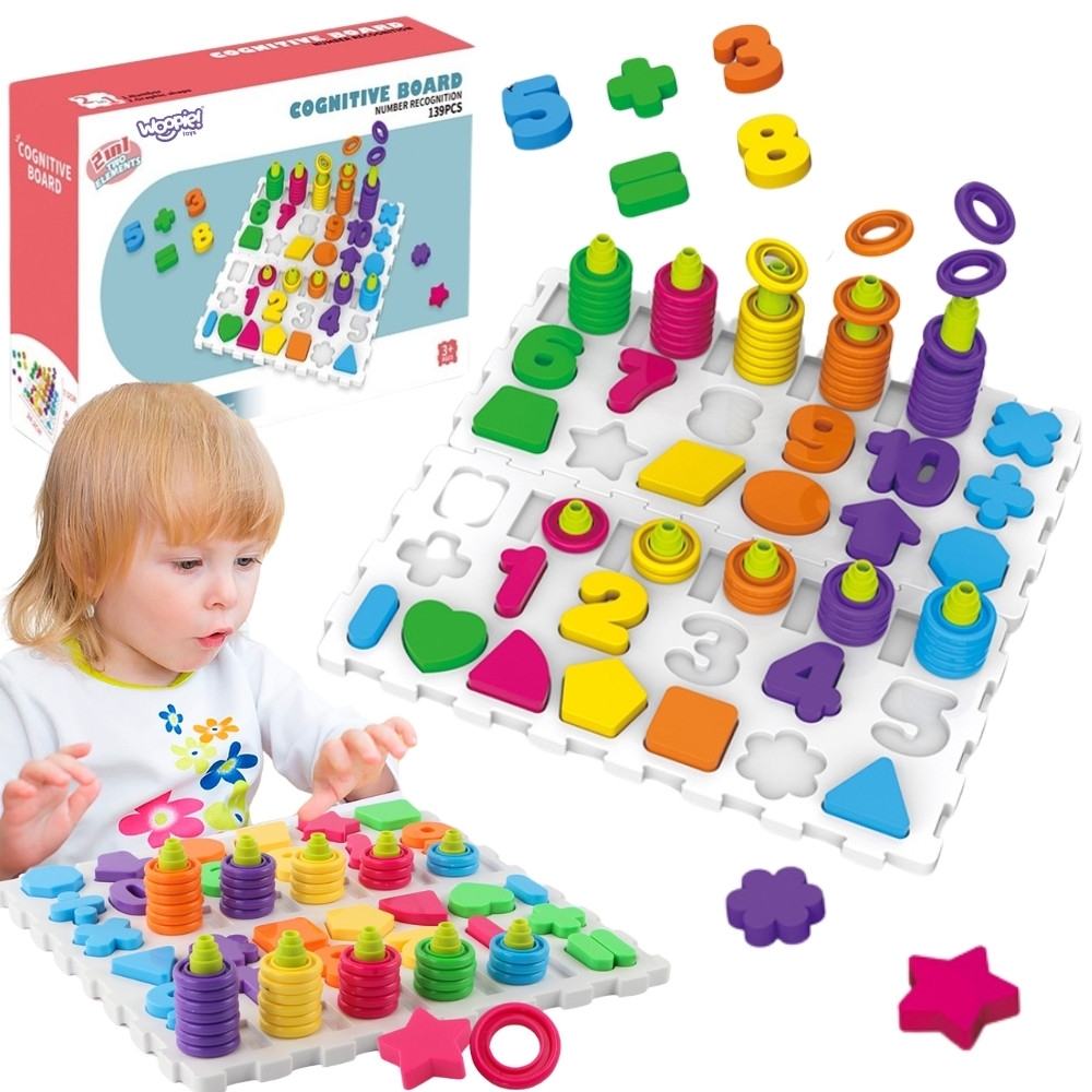 Mokomoji dėlionė "Brain Training" raidės ir skaičiai WOOPIE Montessori 139 el.