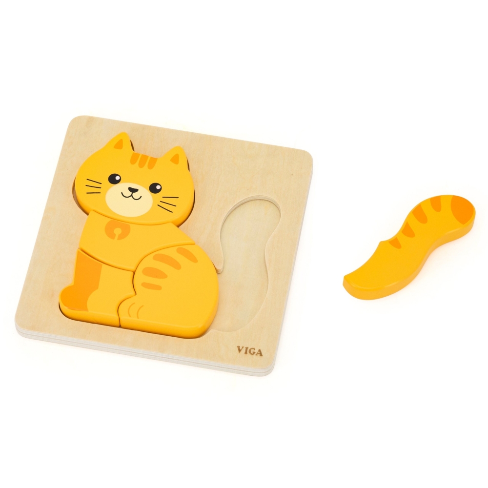 VIGA Wooden Puzzle - Ginger Kitten