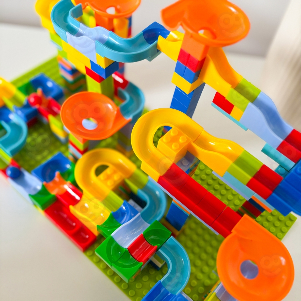 Konstruktorius WOOPIE su kamuoliuko trasa, 340 el.-Žaislai, Konstruktoriai, Lego, statybiniai blokai-e-vaikas