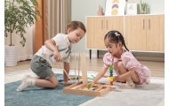 Mediniai loginiai karoliukai VIGA Montessori, 104 el.-Žaislai, Kūdikiams, Mediniai, Žaislai mažyliams (iki 4 m.