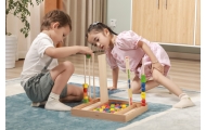 Mediniai loginiai karoliukai VIGA Montessori, 104 el.-Žaislai, Kūdikiams, Mediniai, Žaislai mažyliams (iki 4 m.