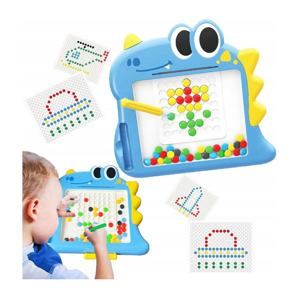 Magnetinė dėlionės lenta WOOPIE Montessori MagPad Dinozauras, mėlyna-Žaislai, Dėlionės, Magnetinės dėlionės-e-vaikas