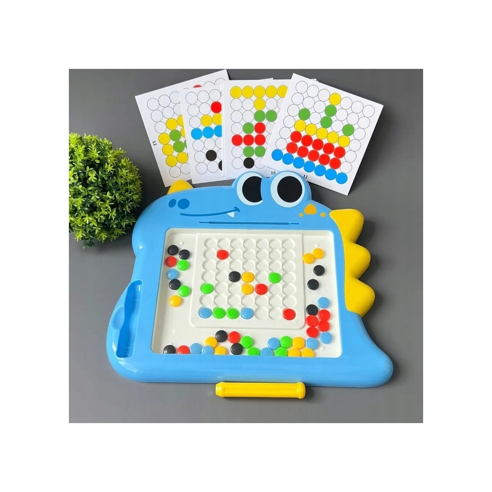 Magnetinė dėlionės lenta WOOPIE Montessori MagPad Dinozauras, mėlyna-Žaislai, Dėlionės, Magnetinės dėlionės-e-vaikas
