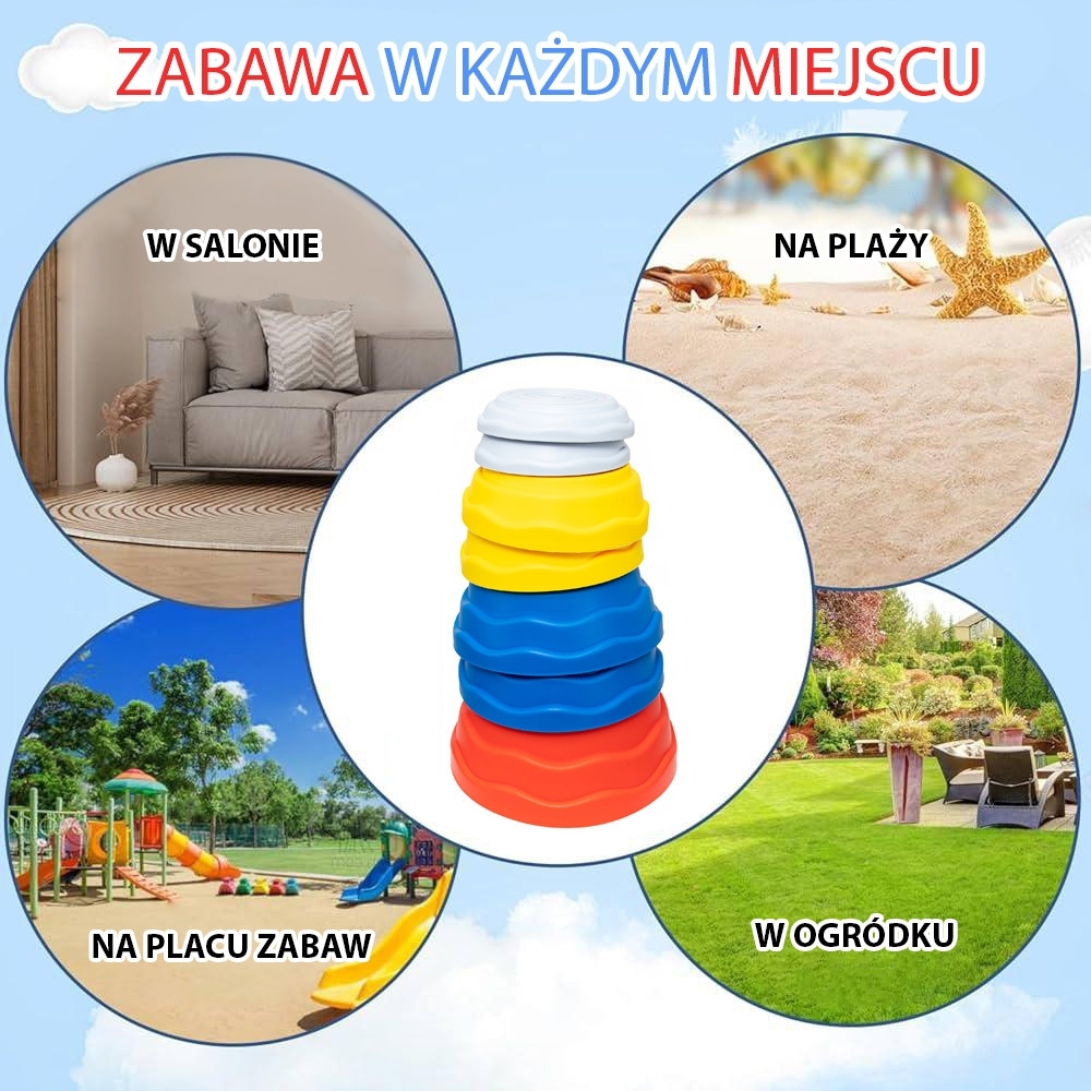 Sensoriniai balansavimo akmenys WOOPIE 5 vnt-Žaislai, Lauko žaislai, Lauko žaidimai ir sporto prekės, Žaidimai, sporto prekės-e-