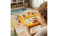 Magnetinė lenta WOOPIE Montessori Krabų labirintas, oranžinė-Žaislai, Dėlionės, Magnetinės dėlionės-e-vaikas