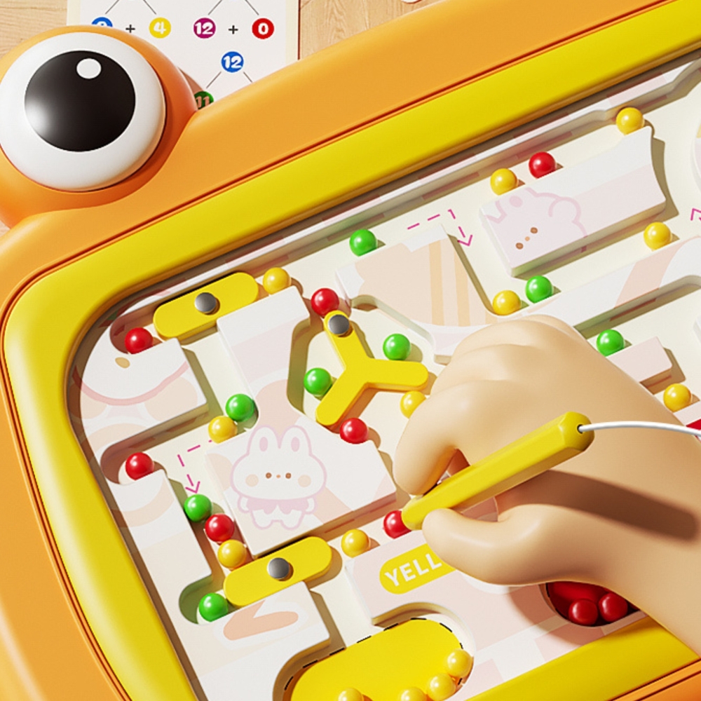 Magnetinė lenta WOOPIE Montessori Krabų labirintas, oranžinė-Žaislai, Dėlionės, Magnetinės dėlionės-e-vaikas