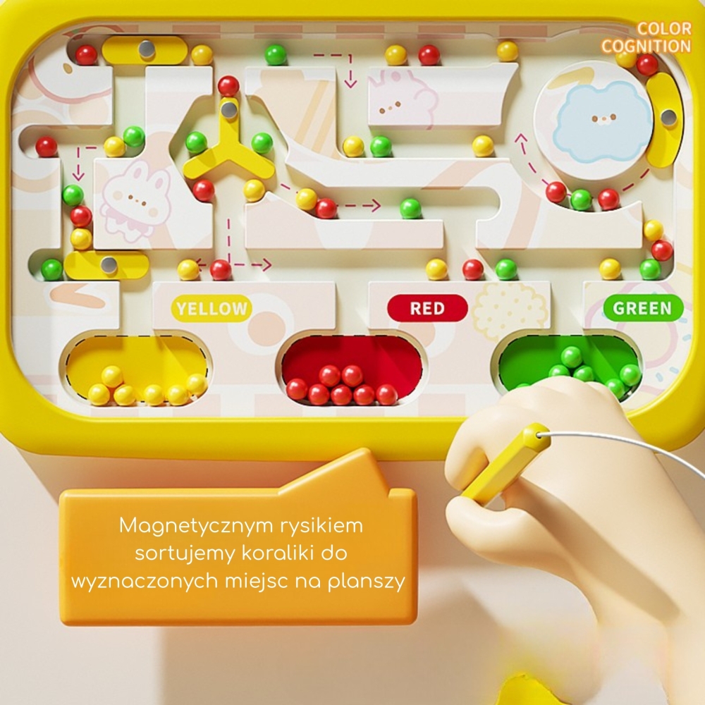 Magnetinė lenta WOOPIE Montessori Krabų labirintas, oranžinė-Žaislai, Dėlionės, Magnetinės dėlionės-e-vaikas