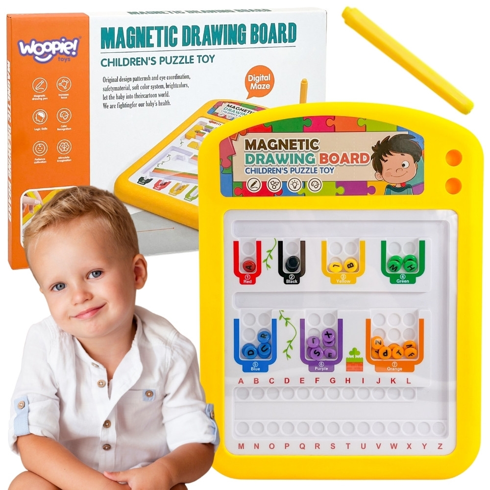 Magnetinė piešimo lenta WOOPIE Montessori-Žaislai, Lavinamieji žaislai, Molbertai, piešimo lentos-e-vaikas