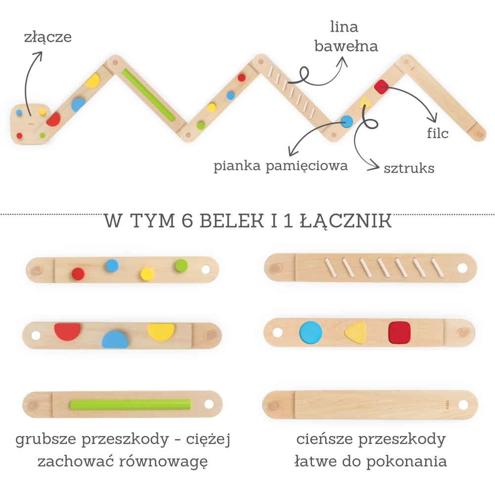 Medinis modulinis sensorinis pusiausvyros takelis VIGA-Žaislai, Lauko žaislai, Lauko žaidimai ir sporto prekės, Žaidimai, sporto