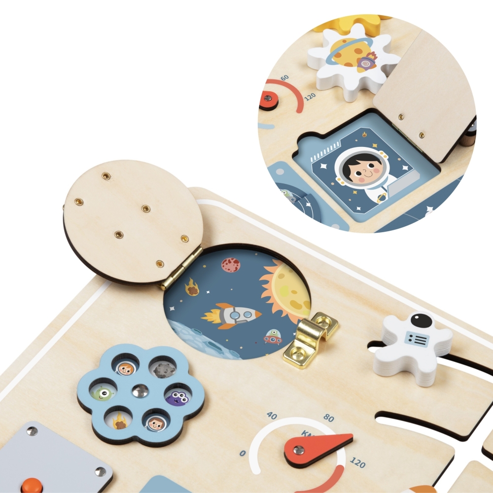 Medinė edukacinė lenta TOOKY TOY Montessori Astronautas erdvėlaivis-Žaislai, Kūdikiams, Žaislai mažyliams (iki 4 m.