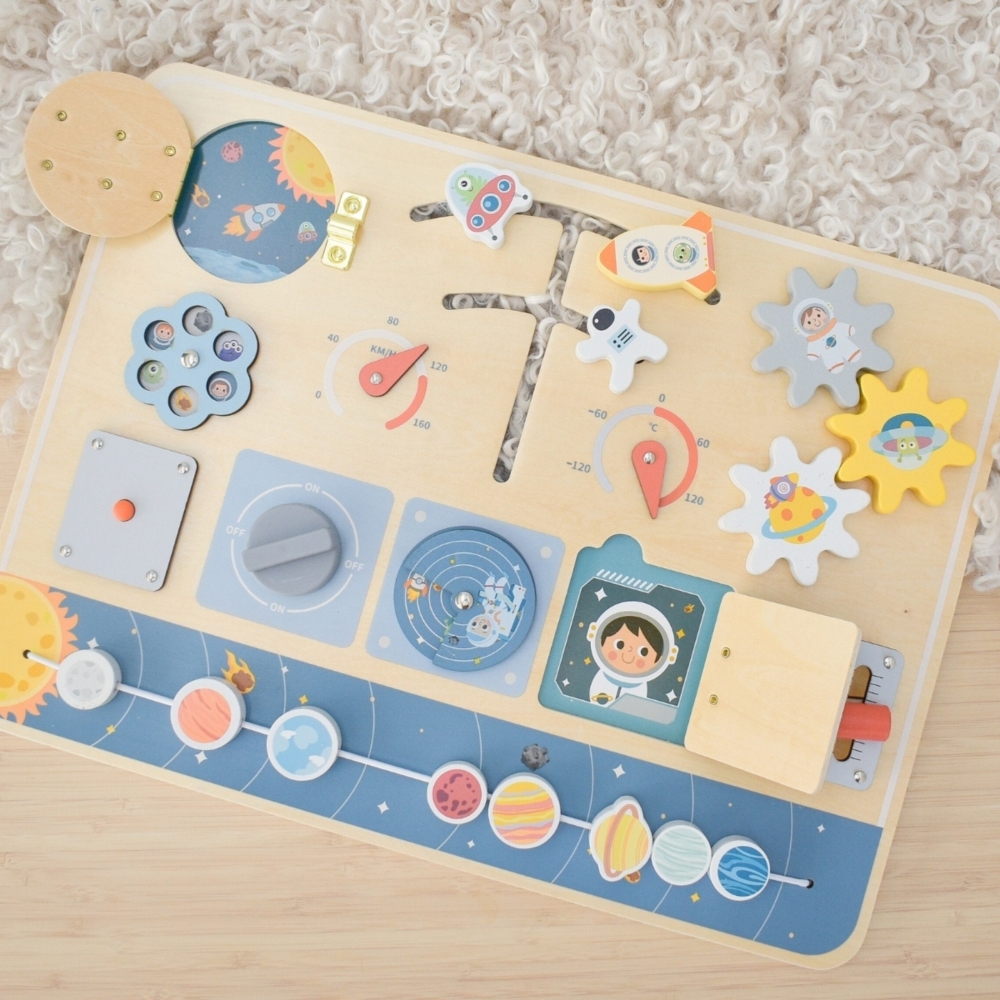 Medinė edukacinė lenta TOOKY TOY Montessori Astronautas erdvėlaivis-Žaislai, Kūdikiams, Žaislai mažyliams (iki 4 m.