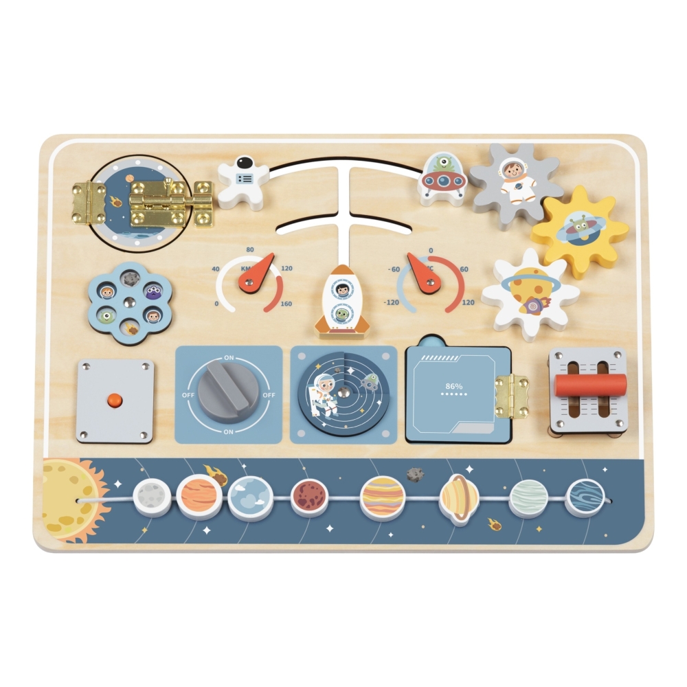 Medinė edukacinė lenta TOOKY TOY Montessori Astronautas erdvėlaivis-Žaislai, Kūdikiams, Žaislai mažyliams (iki 4 m.