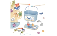 TOOKY TOY Drewniany Zestaw Morskich Zabawek Wieża Balansująca Łowienie Ryb Figurki 23 Elementy