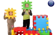 WOOPIE Klocki Edukacyjne Wafle Ogrodzenie Domek