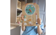 Tooky Toy Edukacyjne Pudełko Montessori Układanka Liczydło Tablica Pogody 6w1 od 3 Lat