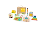 Tooky Toy Edukacyjne Pudełko Montessori Układanka Liczydło Tablica Pogody 6w1 od 3 Lat