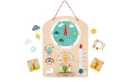 Tooky Toy Edukacyjne Pudełko Montessori Układanka Liczydło Tablica Pogody 6w1 od 3 Lat
