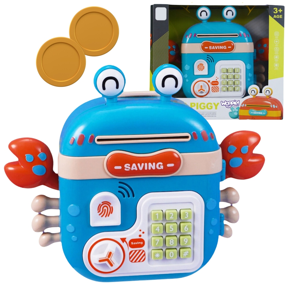 WOOPIE elektroninė taupyklė "Crab" kuprinė kodas mėlyna-Dovanoms, Taupyklės-e-vaikas