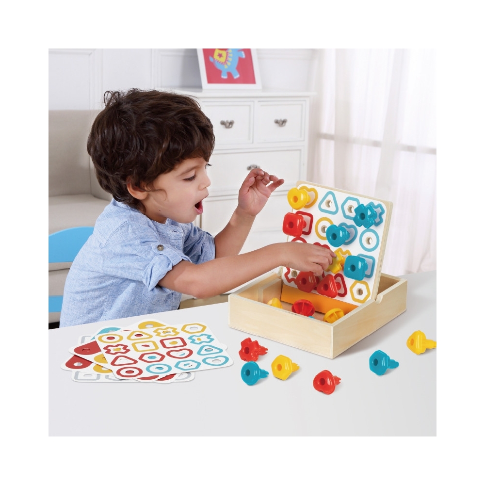 ŽAISLIUKŲ ŽAIDINIŲ DĖŽUTĖ XXL Montessori mokomoji 7in1 sensorinė 19-21 mėn.