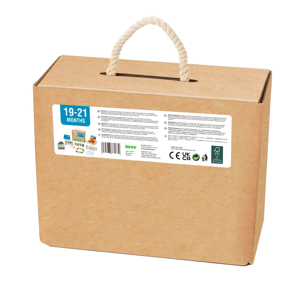 ŽAISLIUKŲ ŽAIDINIŲ DĖŽUTĖ XXL Montessori mokomoji 7in1 sensorinė 19-21 mėn.
