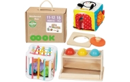 Sensorinis edukacinis rinkinys WOOPIE GREEN Box 5in1 Montessori ugdymo dėžutė 11-12M FSC-Dovanoms, Žaislai, Kūdikiams, Žaislai m