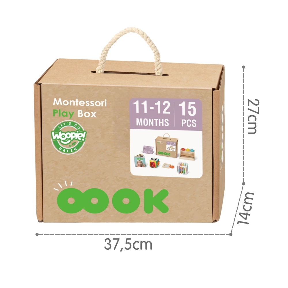 Sensorinis edukacinis rinkinys WOOPIE GREEN Box 5in1 Montessori ugdymo dėžutė 11-12M FSC-Dovanoms, Žaislai, Kūdikiams, Žaislai m