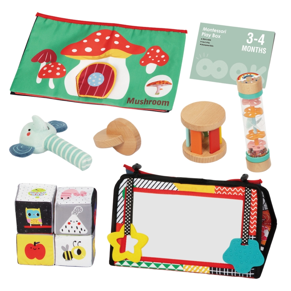 Sensorinis edukacinis rinkinys WOOPIE GREEN Box XXL Montessori 6in1 FSC-Dovanoms, Žaislai, Kūdikiams, Žaislai mažyliams (iki 4 m
