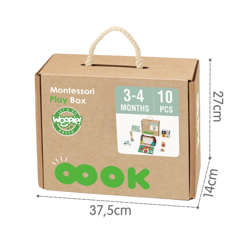 Sensorinis edukacinis rinkinys WOOPIE GREEN Box XXL Montessori 6in1 FSC-Dovanoms, Žaislai, Kūdikiams, Žaislai mažyliams (iki 4 m