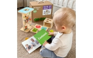 Edukacinė sensorinė dėžutė WOOPIE GREEN Box 6in1 13-15m Montessori FSC-Dovanoms, Žaislai, Kūdikiams, Žaislai mažyliams (iki 4 m.