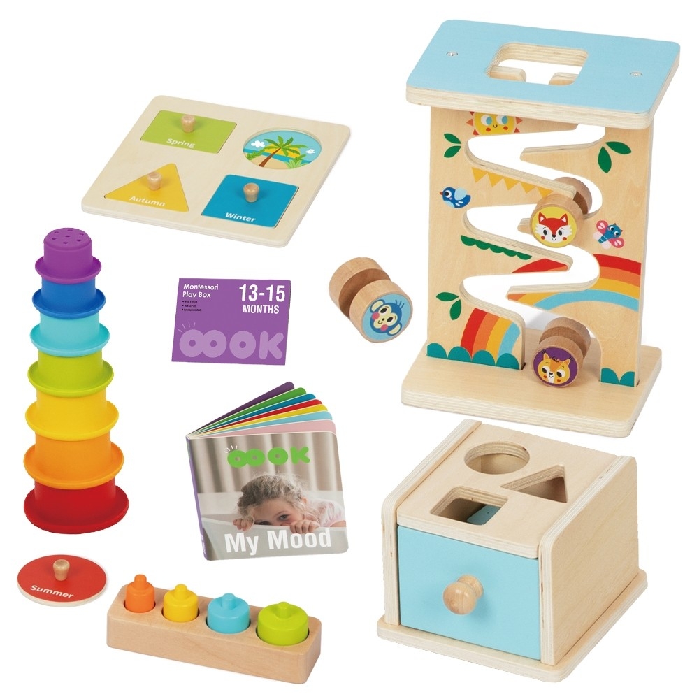 Edukacinė sensorinė dėžutė WOOPIE GREEN Box 6in1 13-15m Montessori FSC-Dovanoms, Žaislai, Kūdikiams, Žaislai mažyliams (iki 4 m.