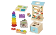 Edukacinė sensorinė dėžutė WOOPIE GREEN Box 6in1 13-15m Montessori FSC-Dovanoms, Žaislai, Kūdikiams, Žaislai mažyliams (iki 4 m.