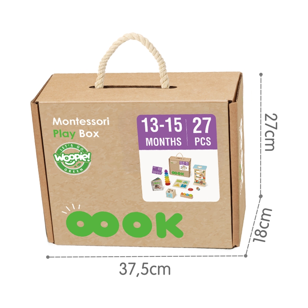 Edukacinė sensorinė dėžutė WOOPIE GREEN Box 6in1 13-15m Montessori FSC-Dovanoms, Žaislai, Kūdikiams, Žaislai mažyliams (iki 4 m.