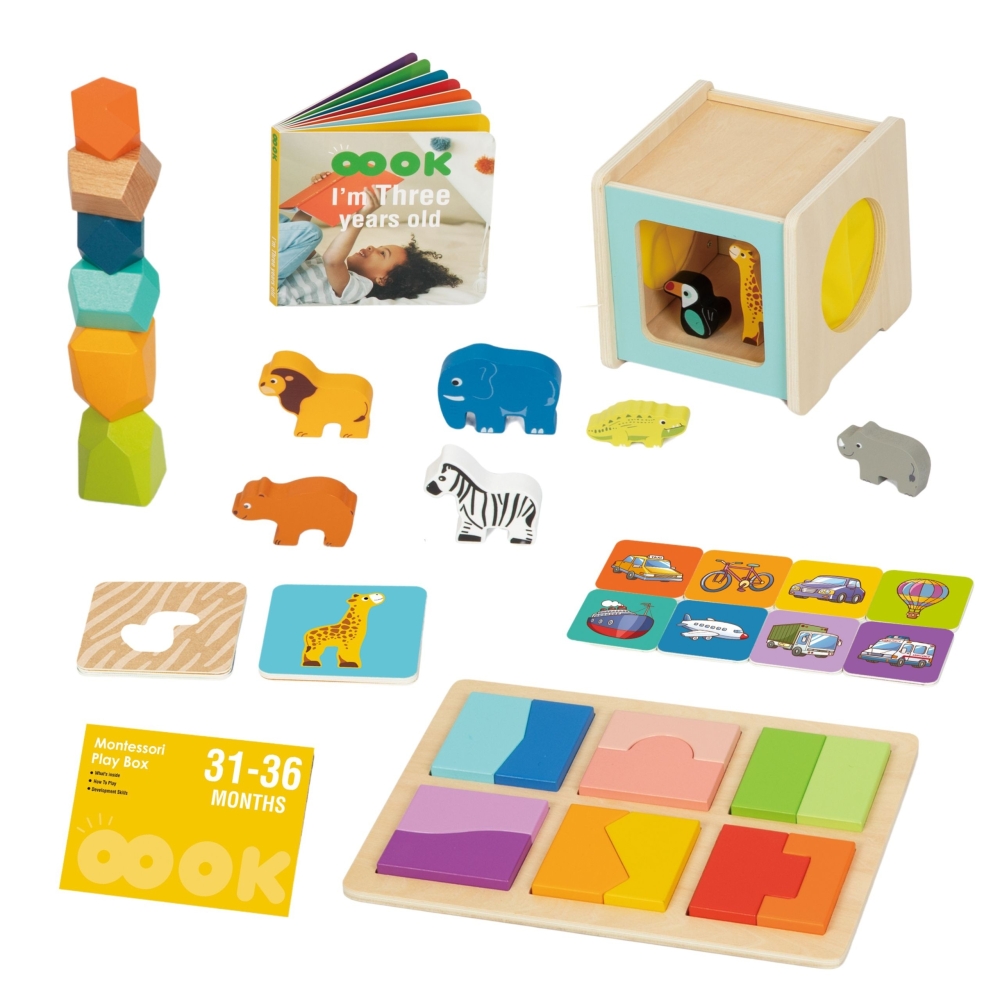 Edukacinė 7in1 sensorinė dėžutė WOOPIE GREEN Box XXL Montessori 31-36 mėn. FSC-Dovanoms, Žaislai, Kūdikiams, Žaislai mažyliams (