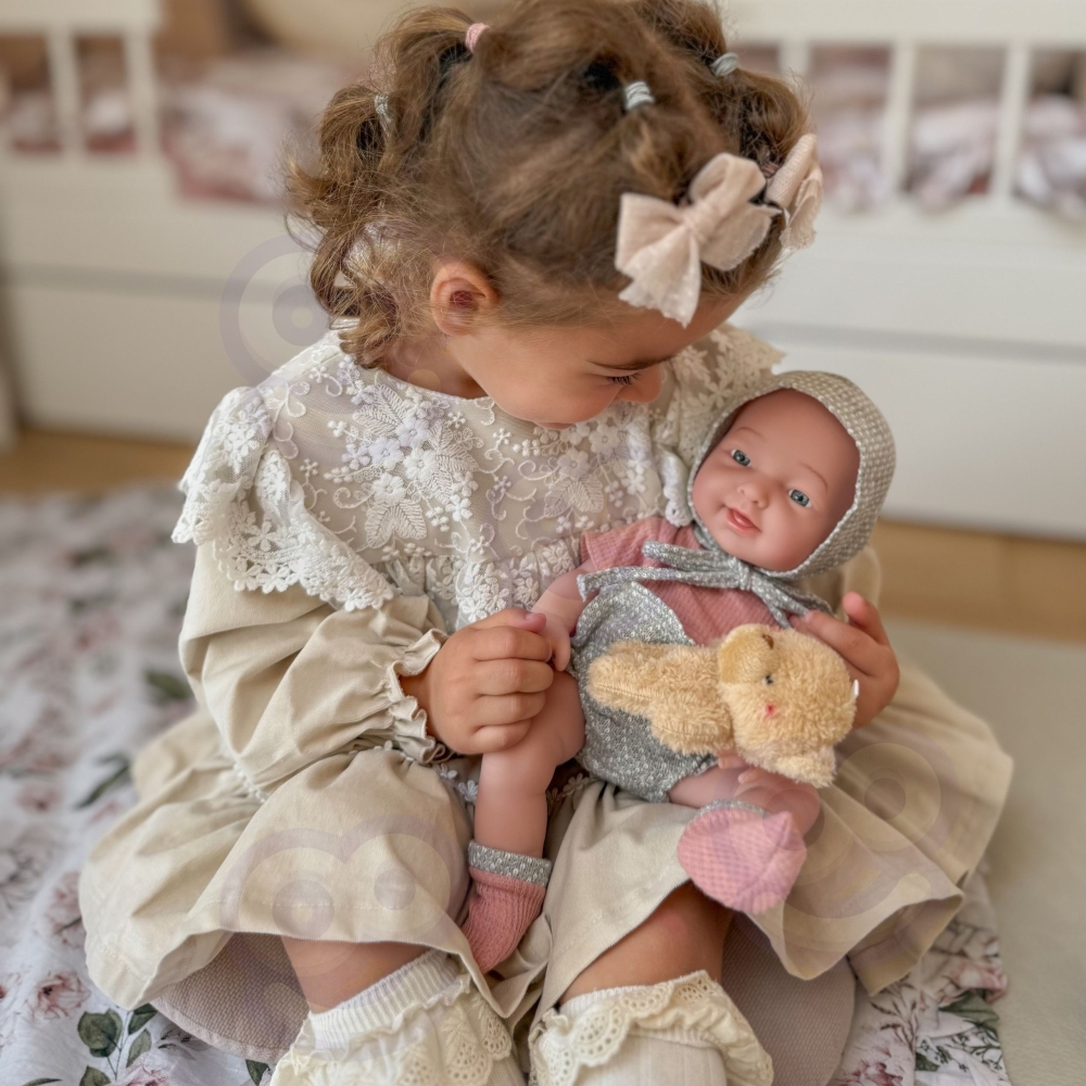 WOOPIE ROYAL Lalka Bobas 36 cm w Ubranku z Misiem Akcesoria do Karmienia 