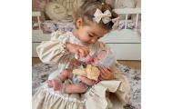 WOOPIE ROYAL Lalka Bobas 36 cm w Ubranku z  Misiem Akcesoria do Karmienia					