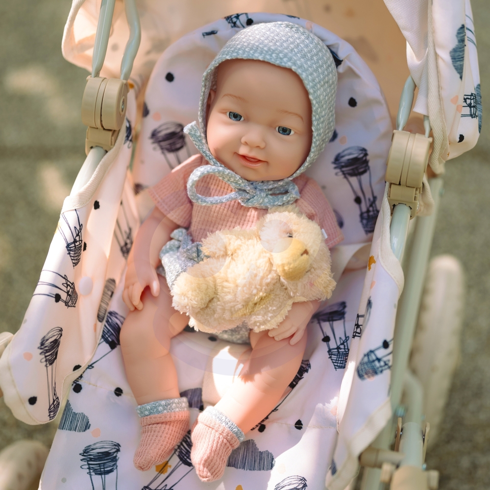 WOOPIE ROYAL Lalka Bobas 36 cm w Ubranku z Misiem Akcesoria do Karmienia 