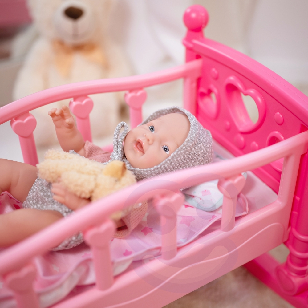 WOOPIE ROYAL Kūdikio lėlė 36 cm su drabužiais ir meškiuku Maitinimo priedai