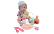 WOOPIE ROYAL Lalka Bobas 36 cm w Ubranku z  Misiem Akcesoria do Karmienia					