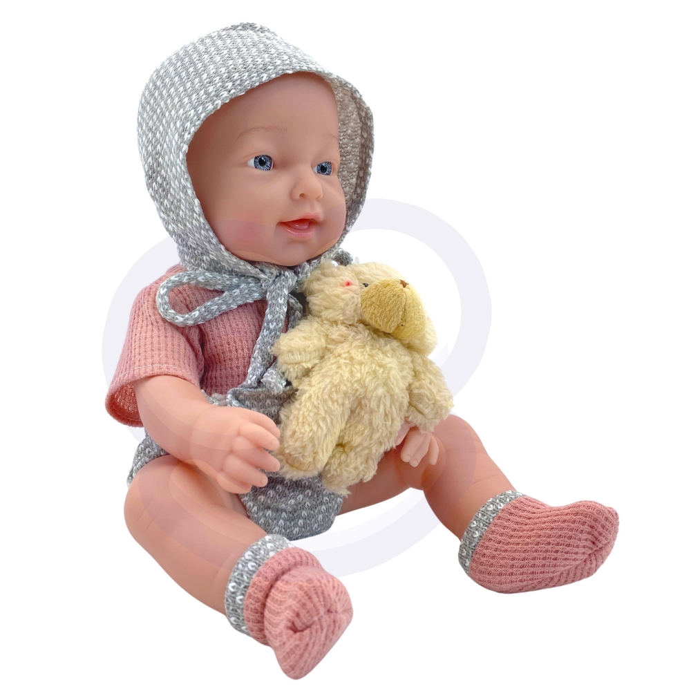 WOOPIE ROYAL Lalka Bobas 36 cm w Ubranku z Misiem Akcesoria do Karmienia 