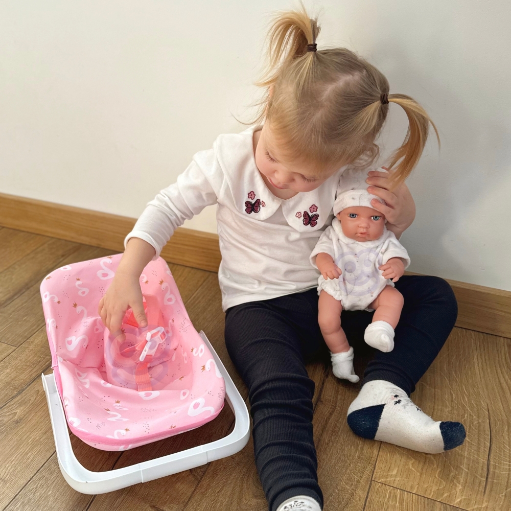 WOOPIE ROYAL rinkinys Kūdikio lėlė 30,5 cm + nešioklė Rožinė