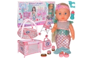 WOOPIE ROYAL Lalka Bobas 36 cm Syrenka Interaktywna Zestaw XXL Opiekunka 18w1