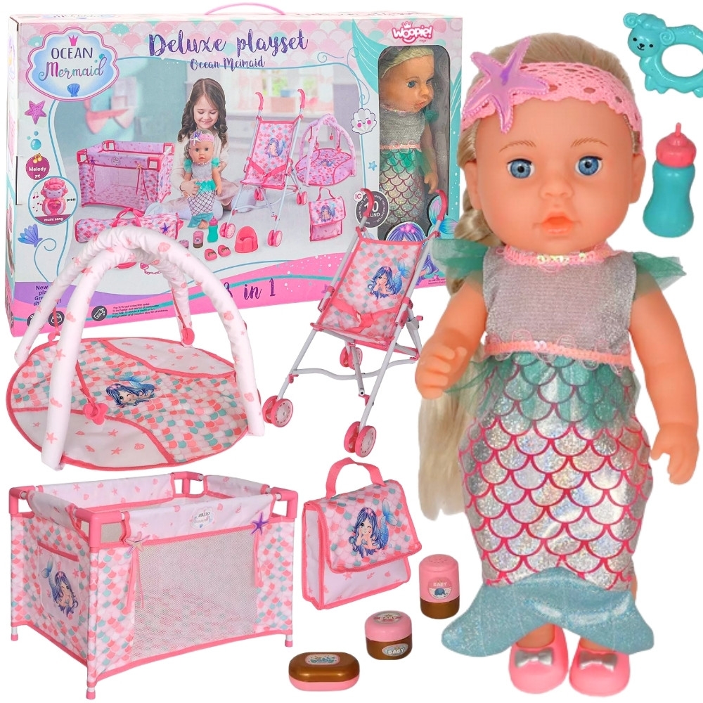 Lėlė kūdikis WOOPIE ROYAL 36 cm Interaktyvi undinėlė XXL 18in1-Žaislai, Lėlės ir jų priedai, Lėlės-e-vaikas